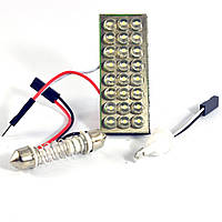 Світлодіодний модуль (панель) 24 LED білий з перехідниками W2,1x9,5d і SV8,5