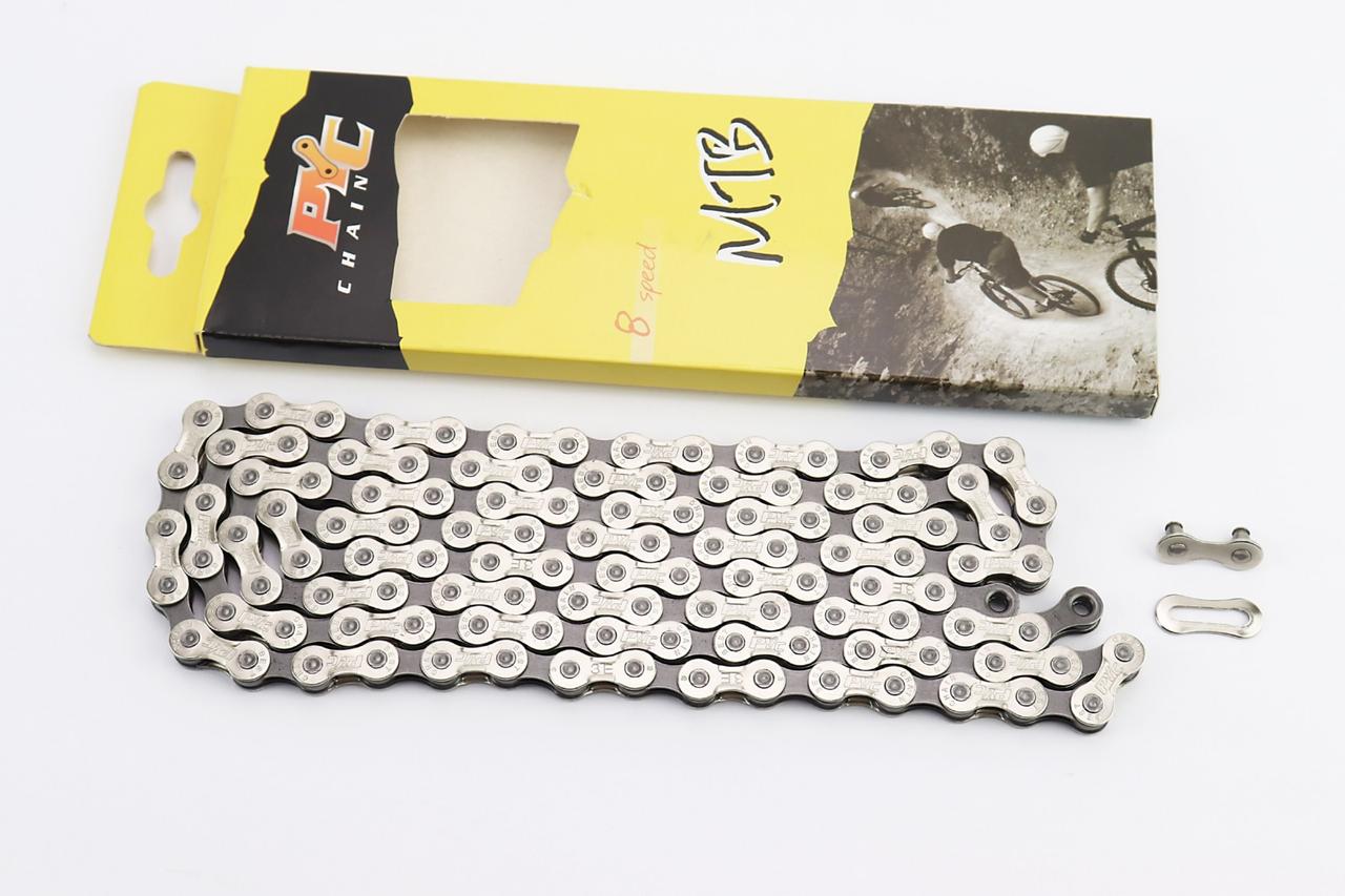 Ланцюг приводний 1/2х3/32"х116L 8 швидкостей, сріблясто-сірий P8003, ВЕЛОЗАПЧАСТИНИ, SV-411320, фото 1