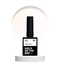 Nailsoftheday Cover base NEW Formula milk 07 — молочне, напівпрозоре з золотим шимером 10 ml