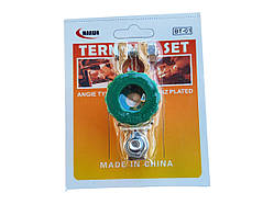 DDKT-X Клема АКБ цинкова з латунним вимикачем маси (мінусова). Болти залізні оцинковані