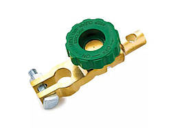 DDKT-X Клема АКБ цинкова з латунним вимикачем маси (мінусова). Болт залізний