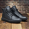 Чоловічі зимові шкіряні черевики, кросівки з натуральної шкіри чорні на хутрі для чоловіків на зиму, розмір 40 41 42 43 44 45, фото 2