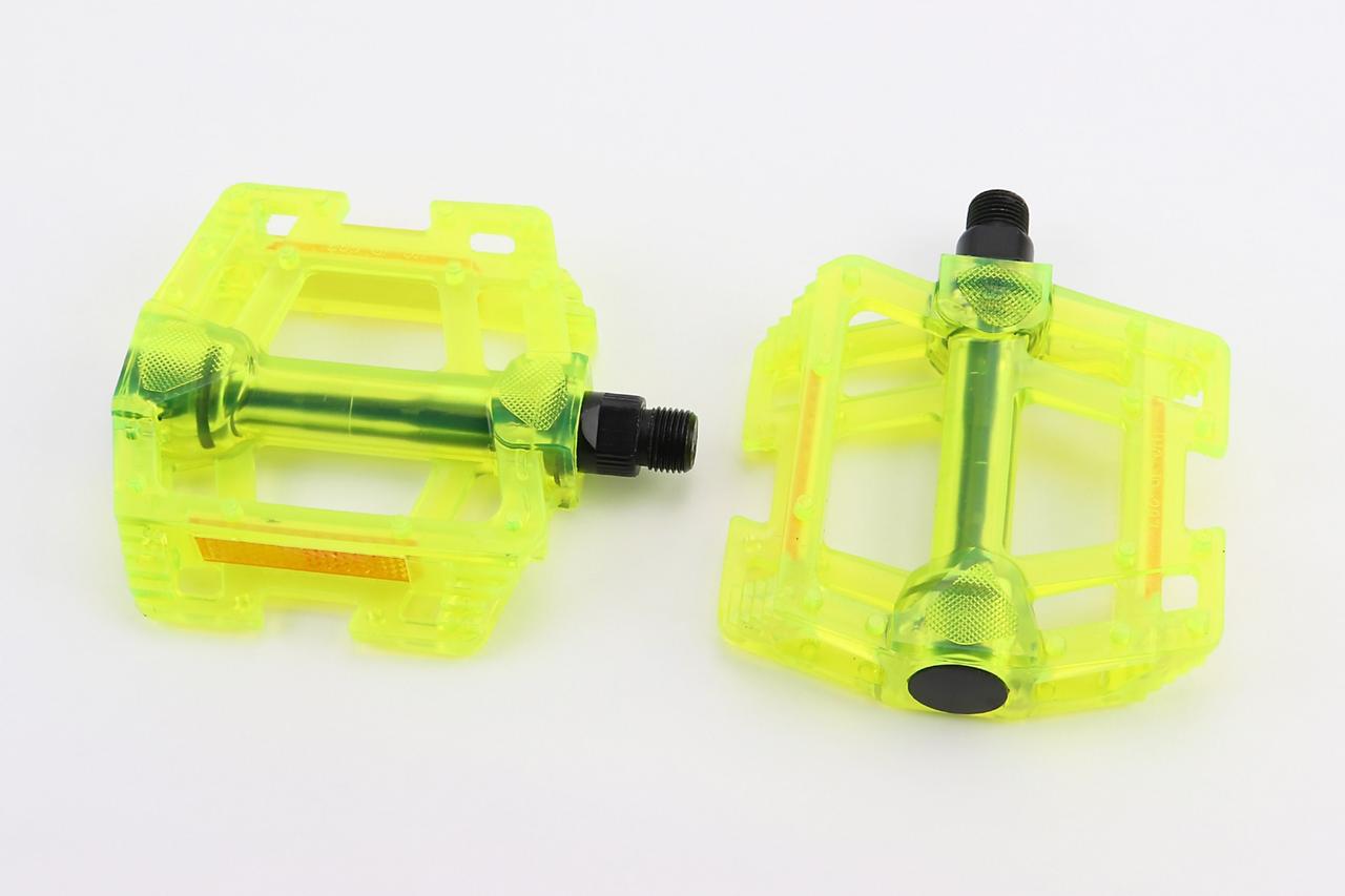 Педалі MTB широкі 9/16" (113x103x26.5мм) полікарбонатні, салатові HC-JD287, ВЕЛОЗАПЧАСТИНИ, SV-406408, фото 1