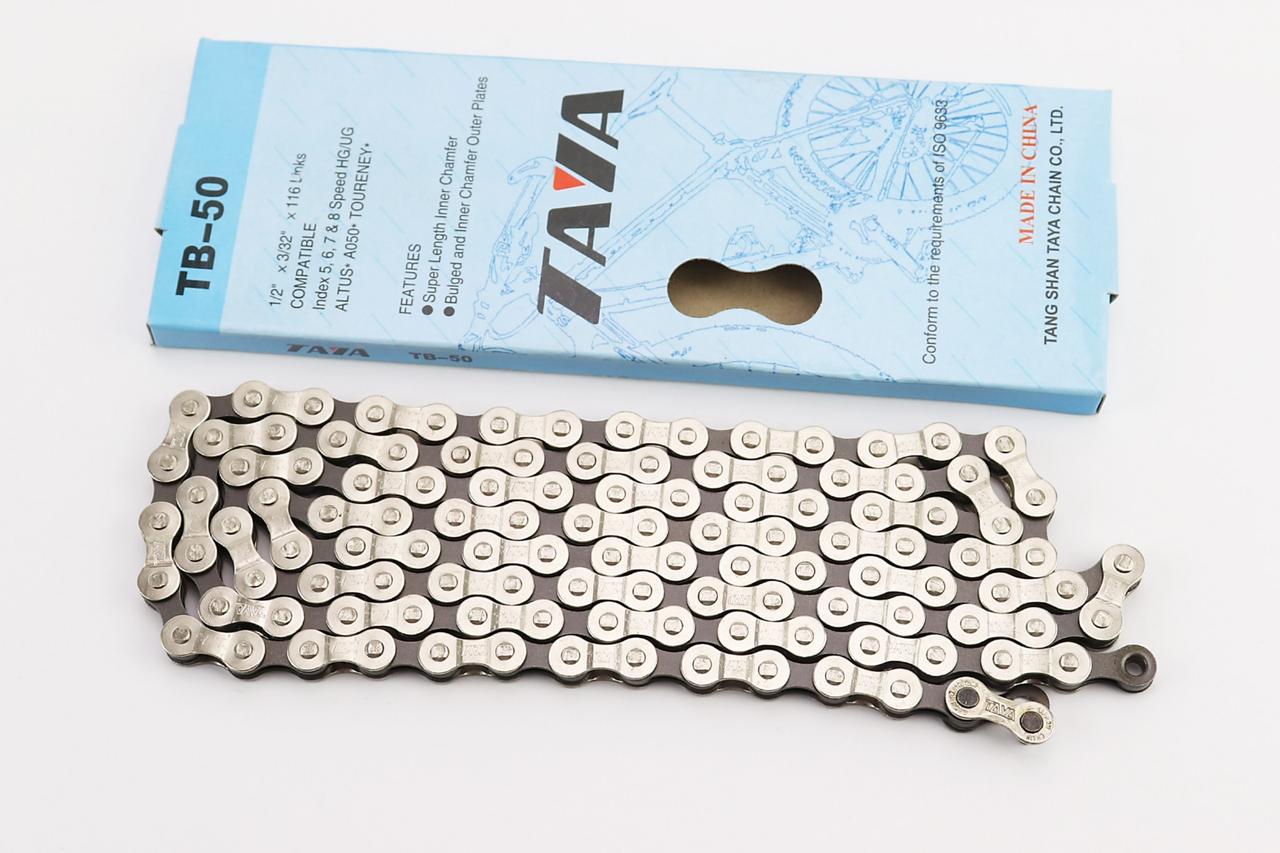 Ланцюг приводний 1/2х3/32"х116L 6/7 швидкостей, сріблясто-чорний TB-50, ВЕЛОЗАПЧАСТИНИ, SV-411050, фото 1