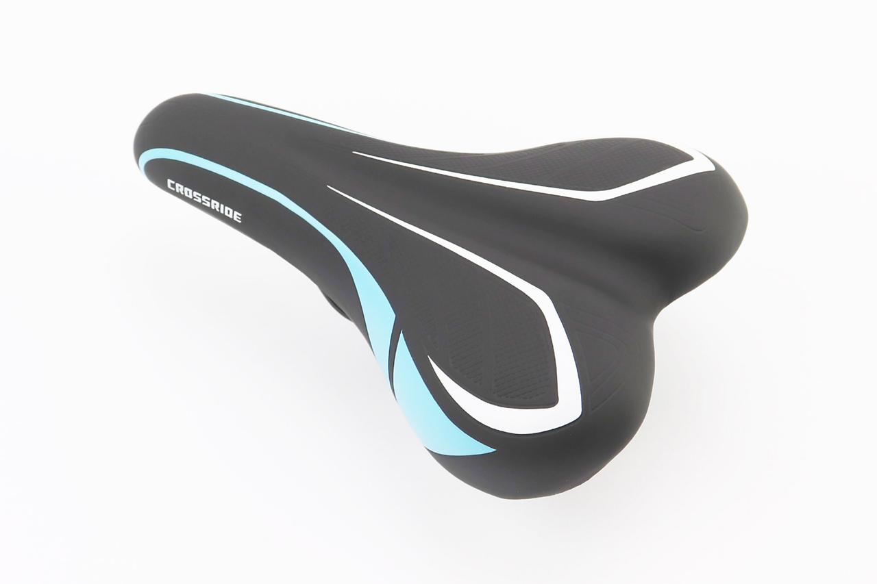 Сидіння MTB 240x140мм, чорно-синьо-біле BSK-901-В, ВЕЛОЗАПЧАСТИНИ, SV-411883, фото 1