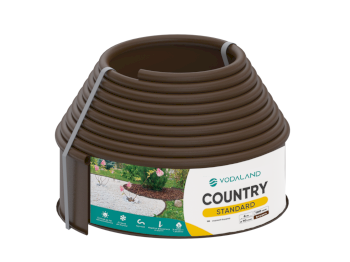 Бордюр садовий пластиковий Country Standard H100 коричневий 6 м