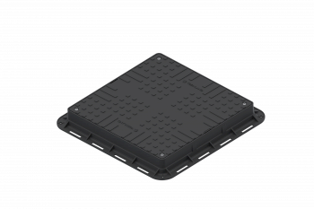 Люк пластиковий Easy 700x700 DN560 квадратний чорний з замком