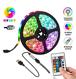 Гірлянда-стрічка (Rope-Lights) 5 метрів SMD5050-RGB Music USB Bluetooth, фото 3