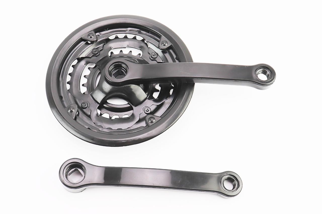 Шатуни "квадрат" 170мм, 42.34.24T MTB, чорні BL 02 (вузький), ВЕЛОЗАПЧАСТИНИ, SV-406193, фото 1