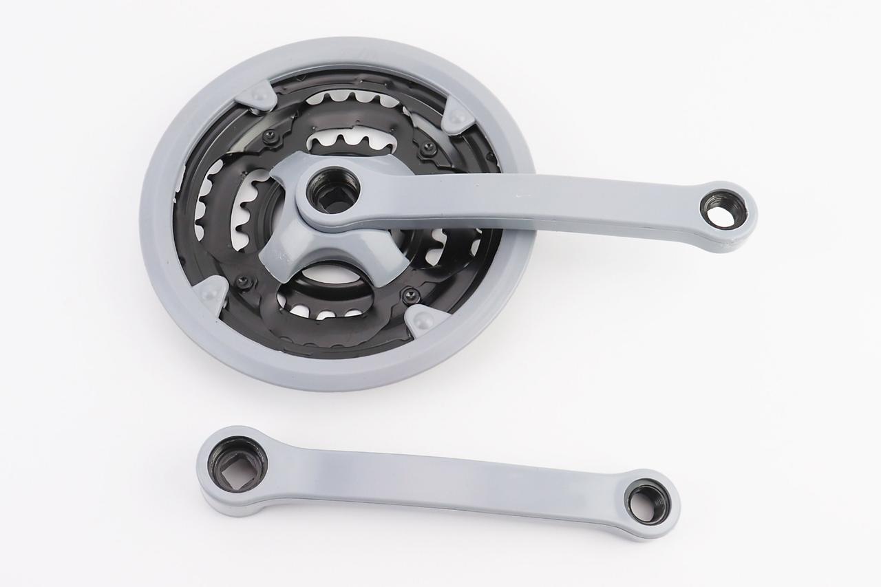 Шатуни "квадрат" 170мм, 42.34.24T MTB, сіро-синій GR 02 (вузький), (можливі потертості), ВЕЛОЗАПЧАСТИНИ, SV-411298, фото 1