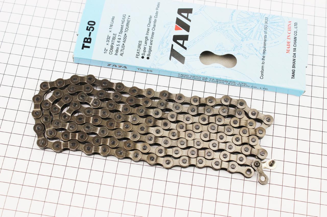 Ланцюг приводний 1/2х3/32"х116L 6/7 швидкостей, коричневий TB-50, ВЕЛОЗАПЧАСТИНИ, SV-411048, фото 1