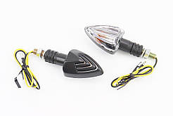 Поворотник "СТРІЛА", чорний, прозоре скло, к-кт 2шт 5516, ФАРИ, ПОВОРОТИ, SV-301253