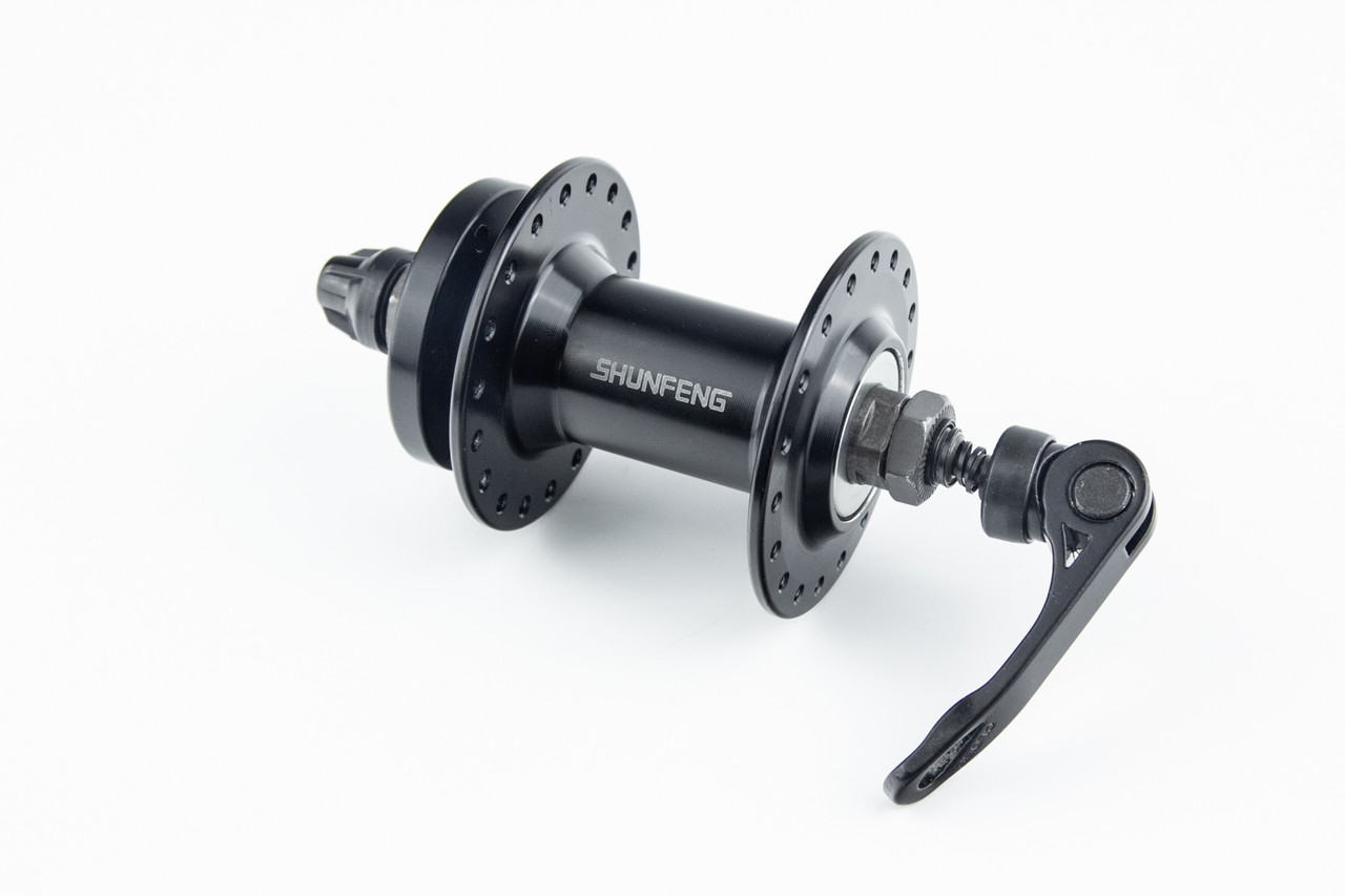 Втулка передня MTB алюмінієва 14Gx36H, Disk-brake, кріпл. ексцентрик, чорна SF-A210F, ВЕЛОЗАПЧАСТИНИ, SV-403773, фото 1