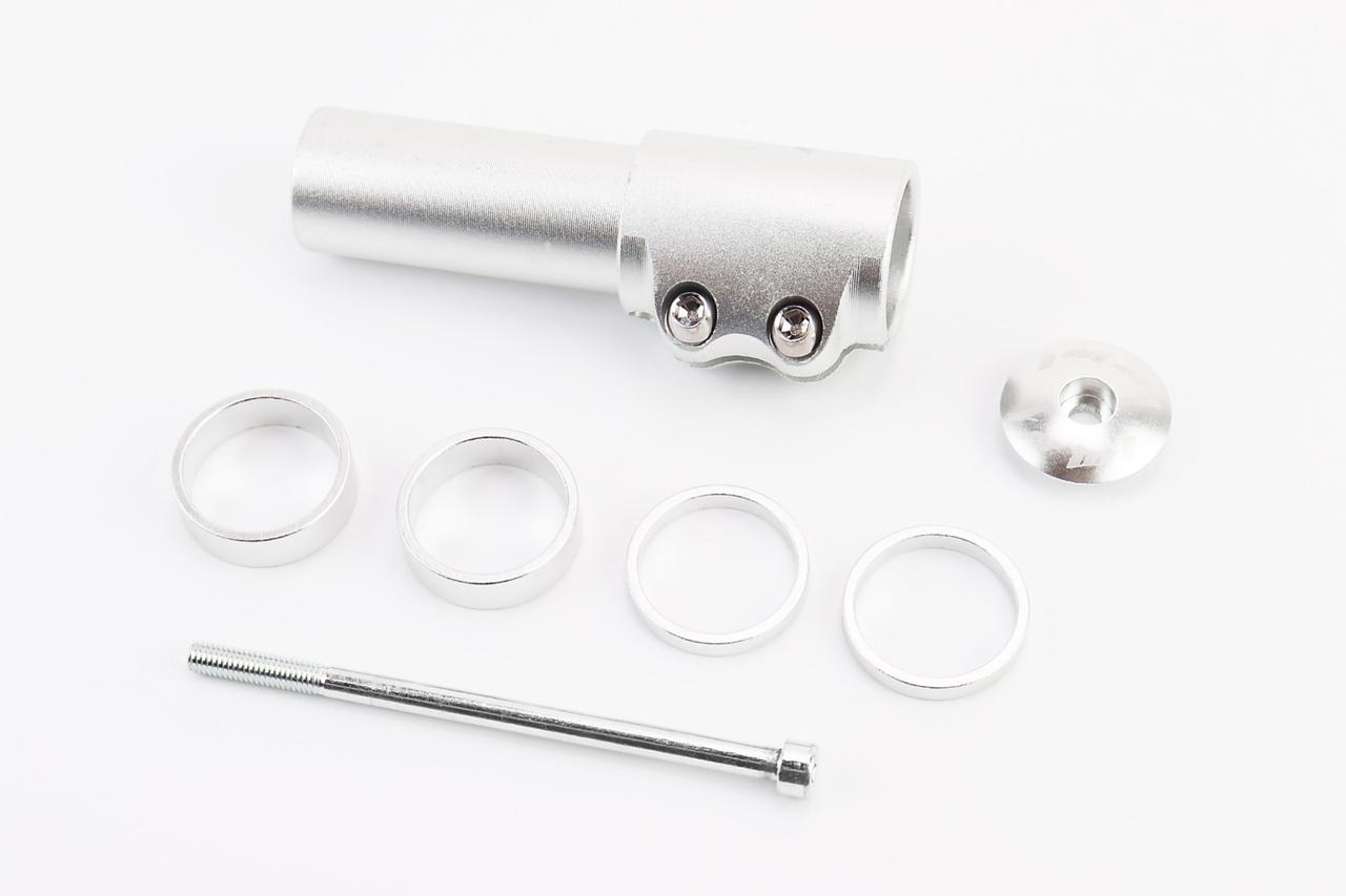 Подовжувач штока вилки 1-1/8” (28,6 мм)х117мм, алюмінієвий, сірий HR-117, ВЕЛОЗАПЧАСТИНИ, SV-406514, фото 1