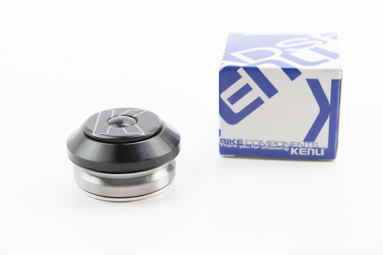 Кермова колонка 1-1/8" (41,8/28,6x41,8/30мм) безрізьбової вилки, інтегрована, пром-підшипники, чорна KL-B520, ВЕЛОЗАПЧАСТИНИ,, фото 1