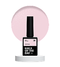 Nailsoftheday Cover base NEW Formula 28 — напівпрозоре пудрово–рожеве зі срібним шимером 10 ml