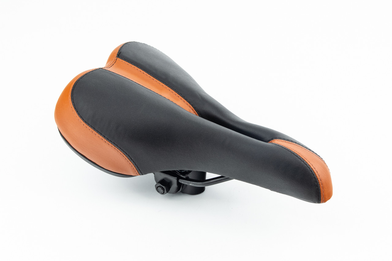 Сидіння MTB 260x150мм, чорно-коричневе SD-7100, ВЕЛОЗАПЧАСТИНИ, SV-412256, фото 1