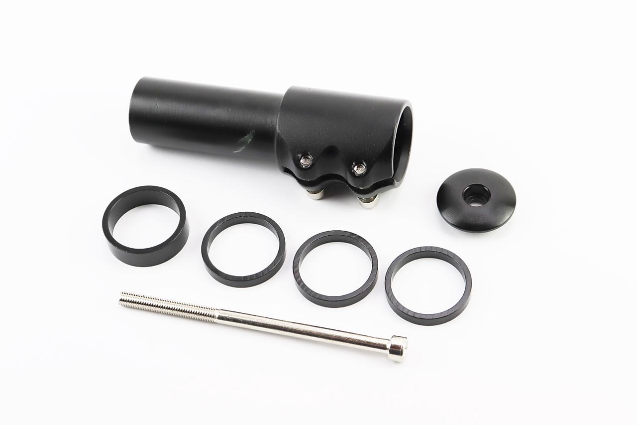 Подовжувач штока вилки 1-1/8” (28,6 мм)х115мм, алюмінієвий, чорний, ВЕЛОЗАПЧАСТИНИ, SV-403467, фото 1