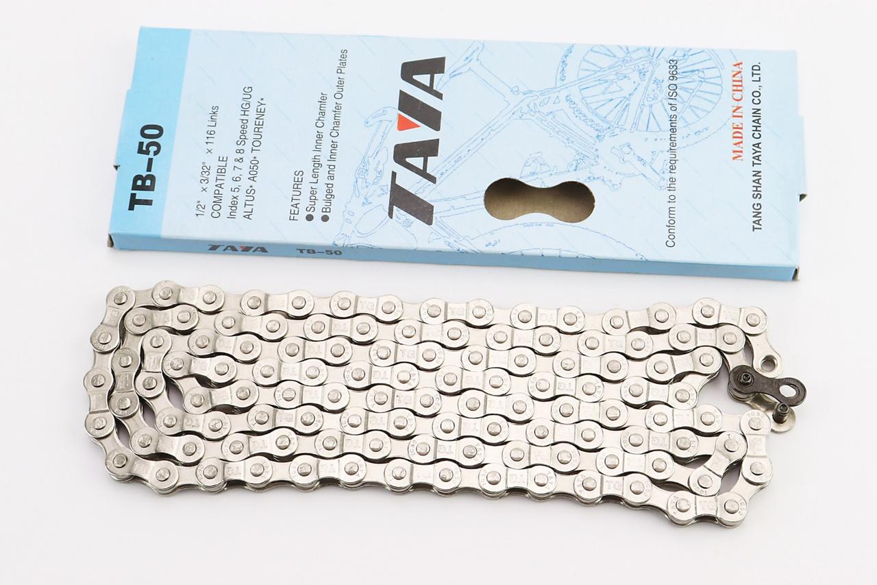 Ланцюг приводний 1/2х3/32"х116L 6/7 швидкостей, сріблястий TB-50, ВЕЛОЗАПЧАСТИНИ, SV-411051, фото 1