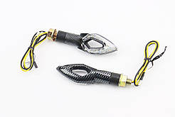 Поворотник діодний LED "СТРІЛА" з отвором карбон, к-кт 2шт, ФАРИ, ПОВОРОТИ, SV-337731