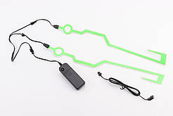 Підсвічування LED на мото шолом, 3 режими, зелене (без батарейок), ШОЛОМИ, SV-360330