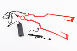 Підсвічування LED на мото шолом, 3 режими, червоне (без батарейок), ШОЛОМИ, SV-360331