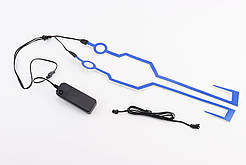 Підсвічування LED на мото шолом, 3 режими, синє (без батарейок), ШОЛОМИ, SV-360332