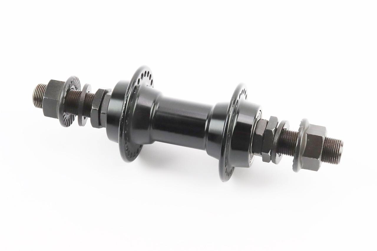 Втулка передня BMX алюмінієва 14Gx48H, 2 пром-підшипники 6902 2RS, вісь 14мм, кріпл. гайка, чорна WZ-A272FB, ВЕЛОЗАПЧАСТИНИ,, фото 1