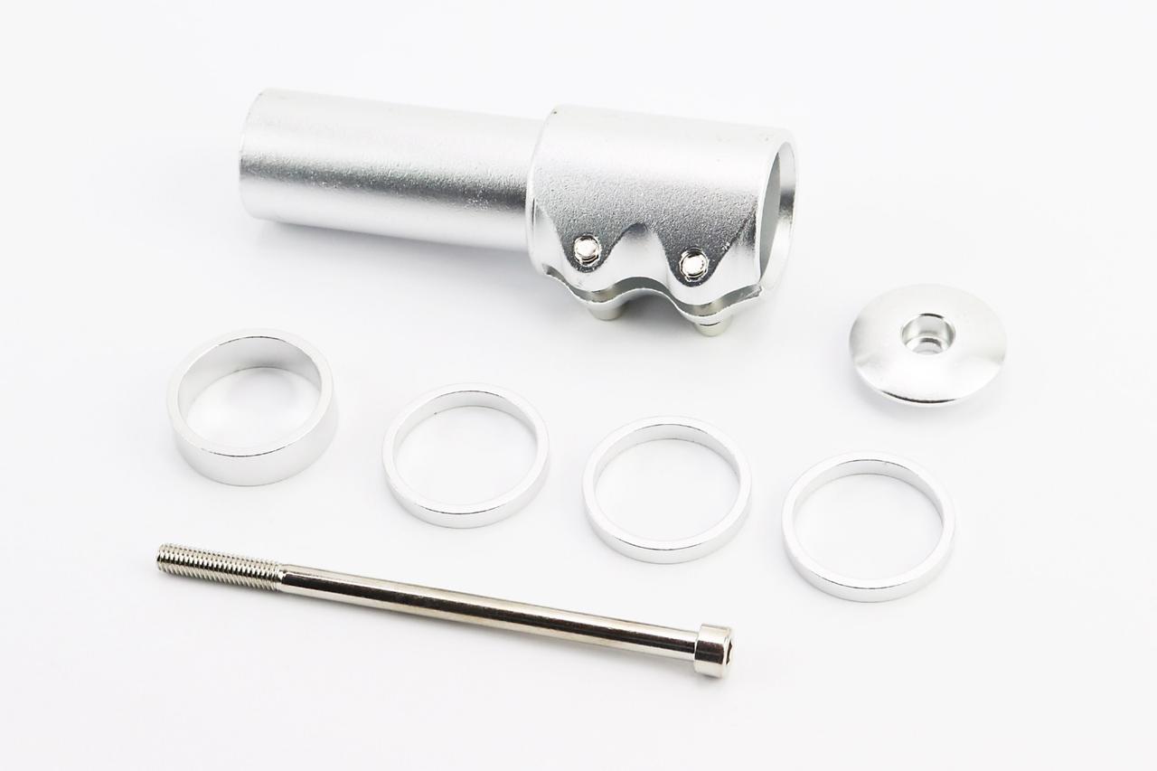 Подовжувач штока вилки 1-1/8” (28,6 мм)х115мм, алюмінієвий, сірий, ВЕЛОЗАПЧАСТИНИ, SV-403466, фото 1