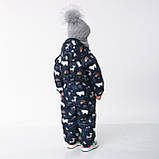 Дитячий зимовий комбінезон Аполло з утеплювачем Termoloft Мембранна тканина Синя Арктика принт Розмір 74-80, фото 6