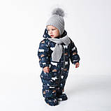 Дитячий зимовий комбінезон Аполло з утеплювачем Termoloft Мембранна тканина Синя Арктика принт Розмір 74-80, фото 7