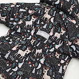 Дитячий зимовий комбінезон Аполло з хутром опушкою Утеплювач Termoloft Мембранна тканина Чарівний ліс принт Розмір 74/80, фото 5