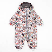 Дитячий зимовий комбінезон Аполло з утеплювачем Termoloft  Мембранна тканина Звірятка  принт Розмір 74-80