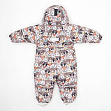 Дитячий зимовий комбінезон Аполло з утеплювачем Termoloft Мембранна тканина Звірятка принт Розмір 74-80, фото 4