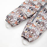 Дитячий зимовий комбінезон Аполло з хутром опушкою Утеплювач Termoloft Мембранна тканина Звірятка принт Розмір 74/80, фото 4