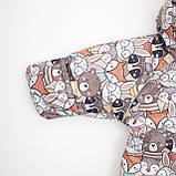 Дитячий зимовий комбінезон Аполло з утеплювачем Termoloft Мембранна тканина Звірятка принт Розмір 74-80, фото 2