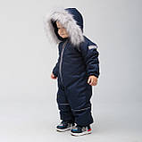 Дитячий зимовий комбінезон Аполло з хутром опушкою Утеплювач Termoloft Мембранна тканина Рожевий Синій Розмір 74/80, фото 7