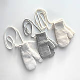 Дитячі зимові рукавички з вовною мериноса Сірого кольору від 0 до 18 місяців, фото 3