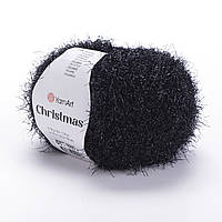 Yarnart CHRISTMAS (Крістмас) № 01 чорний (Синтетична пряжа, нитки для в'язання)