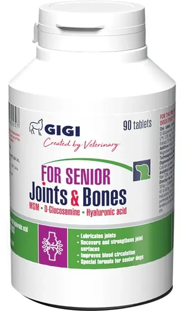 Вітамінний комплекс GIGI for Senior Joints & Bones для зміцнення та відновлення суглобів у літніх собак 90 таблеток