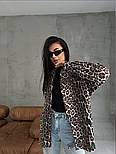Жіноча леопардова сорочка оверсайз - стильний і модний вибір для повсякденного образу, фото 2