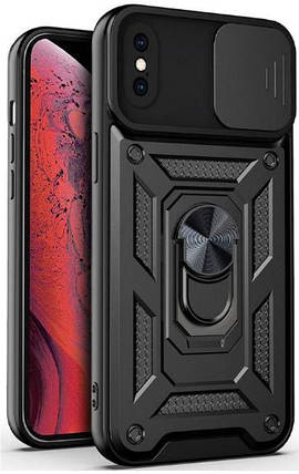 PC + TPU чохол Camshield armor для iPhone XS Max / чорний, фото 1