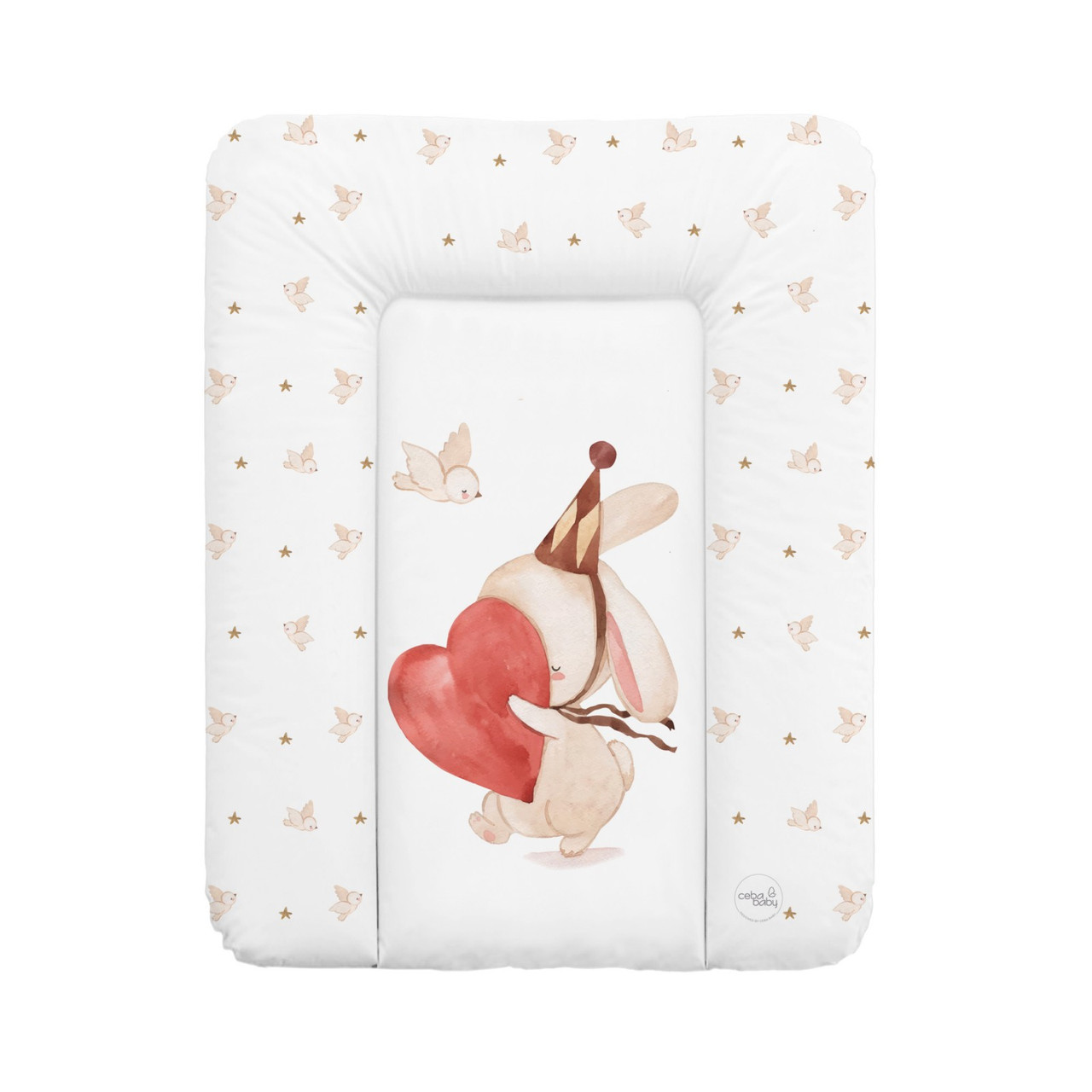 Матрац сповивальний на комод Ceba Baby 70*50 см м'який Зайчик із серцем
