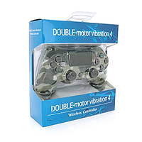 Геймпад Brazzers бездротовий для PS4 Wireless DUALSHOCK 4, роз'єм для навушників, LED light bar, Haki-Silver, 3.7V, 600mAh, Bliste
