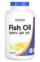 Риб'ячий жир Омега-3 Fish Oil Omega 3 Nutricost 1000 мг 240 капсул для підтримки серця, судин, суглобів, імунітету, зору