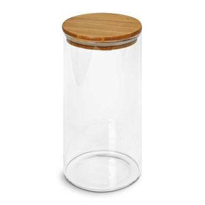Банка з бамбуковою кришкою 1.3л 10*20см., R92894