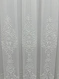 Тюль на бамбуковій основі з красивою вишивкою. Колір: молочний, фото 8