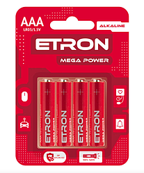 Батарейки ETRON Mega Power AAA (LR03) 4 шт.