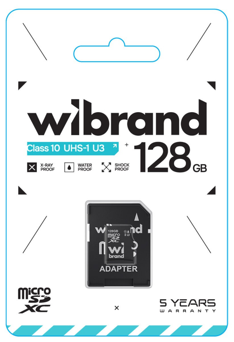 Карта пам'яті Wibrand microSDXC 128 GB class 10 UHS-I U1 + SD Adapter (WICDHU3/128GB-A)