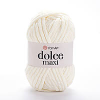 Yarnart DOLCE MAXI (Дольче Максі) № 745 молочний (Пряжа плюшева, нитки велюрові для в'язання)
